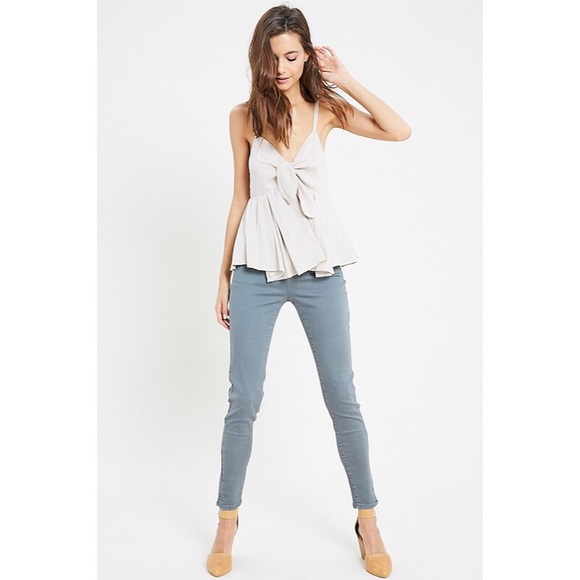 >>LAST<< Taryn Babydoll Tie Tank - Natural - Picture 5 of 6